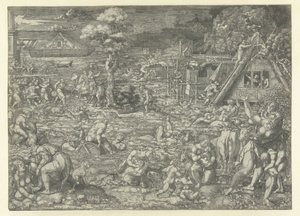 De zondvloed door Dirck Vellert