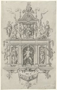 Blazoen van de Haarlemse rederijkerskamer De Wijngaertrancken door Dirck Volckertsz. Coornhert (attributed to)