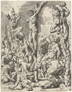 Christus aan het kruis door Dirck Volckertsz. Coornhert (attributed to)