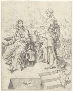Gesprek met de Samaritaanse vrouw door Dirck Volckertsz. Coornhert (attributed to)
