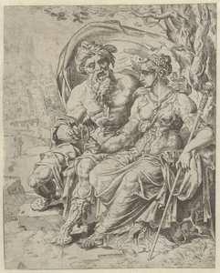 Juda geeft Tamar het onderpand door Dirck Volckertsz. Coornhert (attributed to)