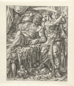 Judit onthoofdt Holofernes door Dirck Volckertsz. Coornhert (attributed to)