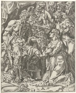 Judit voor Holofernes door Dirck Volckertsz. Coornhert (attributed to)