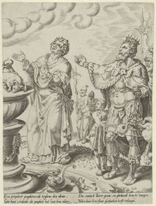 Koning Jerobeam en de godsman voor het altaar door Dirck Volckertsz. Coornhert (attributed to)