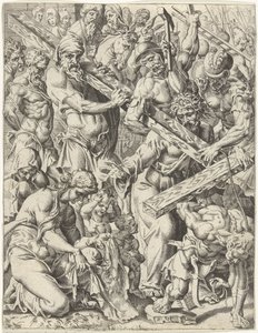 Kruisdraging (Val en de verlossing van de mensheid door het leven en passie van Christus) door Dirck Volckertsz. Coornhert (attributed to)