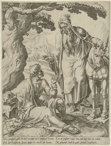 Uitnodiging van de profeet aan de godsman door Dirck Volckertsz. Coornhert (attributed to)