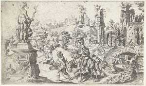 Vlucht naar Egypte door Dirck Volckertsz. Coornhert (attributed to)
