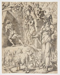 Jakob rolt de steen van de mond van de put