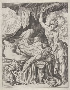 Judit hakt het hoofd van Holofernes af door Dirck Volckertsz. Coornhert