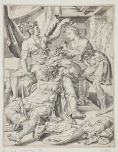 Samson en Delila door Dirck Volckertsz. Coornhert