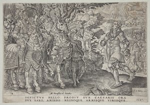 De Overgave van Johan Frederik, Keurvorst van Saksen, na de Slag bij Mühlberg door Dirck Volckertsz. Coornhert