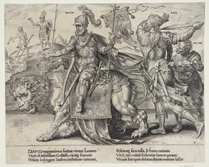 De triomf van David door Dirck Volckertsz. Coornhert