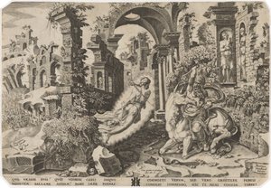 Bileam en de engel door Dirck Volckertz Coornhert, after Maerten van Heemskerck