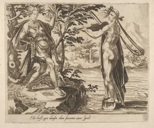 Degene aan Wie Fortuna Speelt Zal Vrolijk Dansen uit Zes Spreuken over Fortuna, ca. 1560