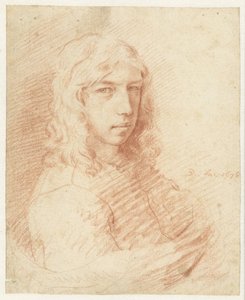 Borstbeeld van een jonge man met lang haar door Dirck de Bray