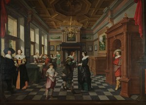 Een zeven-delige decoratieve reeks: een interieur