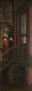 Een Zevendelige Decoratieve Reeks: Een Buitentrap door Dirck van Delen