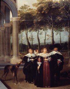 Wandelend paar (detail) door Dirck van Delen
