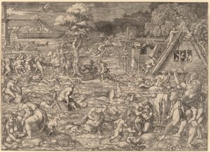 De zondvloed door Dirk Jacobsz Vellert