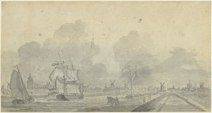 Gezicht op Zierikzee door Dirk de Jong