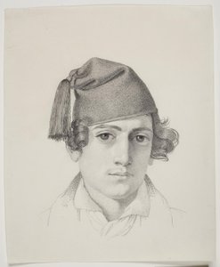 Portret van een jonge man met kwastmuts door Ditlev Blunck