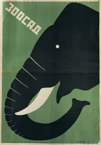 Poster voor de dierentuin van Leningrad, 1928