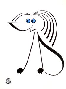 Muzikale hond - een hond getekend met behulp van muzieknotatie door Dmitri Smirnov
