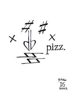 Pizzicato-gezicht - een gezicht getekend met muzieknotatie