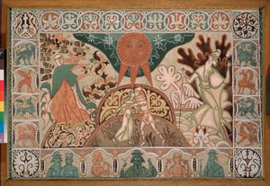 Ontwerp van het gordijn voor de opera Sneeuwmeisje van N. Rimsky Korsakov door Dmitry (Dmitrij) (1875 1947) Stelletsky
