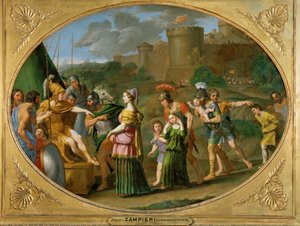 Timoclee gevangene amenee devant Alexandre - Timoclea wordt als gevangene voor Alexander de Grote geleid ...