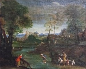 Landschap met doorwaadbare plaats door Domenichino (1581 1641)