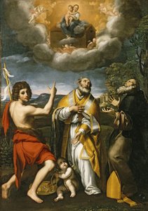 De Madonna van Loreto verschijnt aan St. Johannes de Doper, St. Eligius en St. Antonius Abt, ca. 1618-1620