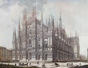 Duomo, of de kathedraal van Milaan door Domenico (after) Landini