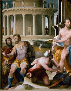 Friesland: het offer van Codros koning van Athene, detail door Domenico Beccafumi