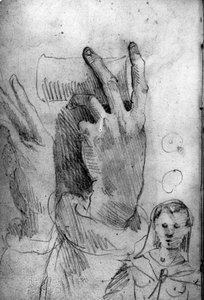 Studies van een hand en een vrouw door Domenico Beccafumi