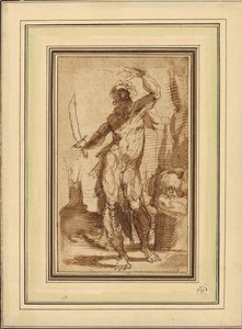 Studie naar de figuur van Abraham door Domenico Beccafumi
