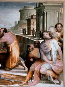 De verzoening van Romeins consul Marcus Fulvius Flaccus en Marcus Aemilius Lepidus rond 126 v.Chr. (detail) door Domenico Beccafumi