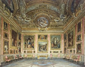 Interieurs van het Palazzo Pitti, Florence: De Sala di Saturno met Perugino