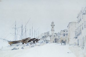 Uitzicht op wapens in Taggia, ca. 1860 door Domenico Cambiaso
