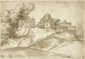 Nederzetting op een heuvel door Domenico Campagnola