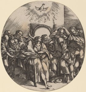 De Nederdaling van de Heilige Geest door Domenico Campagnola