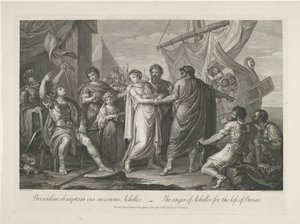 Achilles boos over het verlies van Briseïs