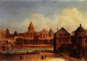 Samengestelde weergave van Parijse monumenten door Domenico Ferri