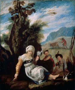Adam en Eva, 1588 door Domenico Fetti or Feti