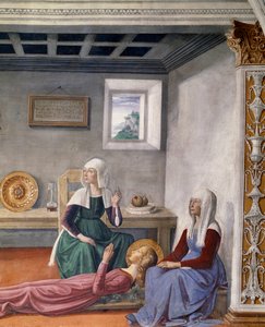 Aankondiging van de Dood aan St. Fina door Sint Gregorius de Grote (detail) door Domenico Ghirlandaio