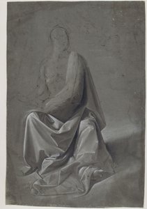 Draperiestudie (mogelijk studie van het gewaad van Matteüs de Evangelist) door Domenico Ghirlandaio