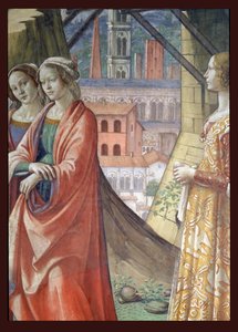 De Visitatie (detail) door Domenico Ghirlandaio