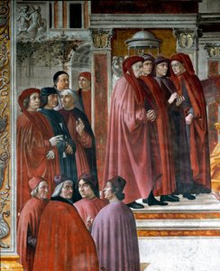 De aankondiging aan Zacharias (detail) door Domenico Ghirlandaio