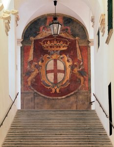 Wapens van de Republiek Genua (fresco) door Domenico Il Sarzana Fiasella