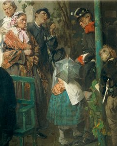 Nieuws van de Vrede van Villafranca (detail) door Domenico Induno
